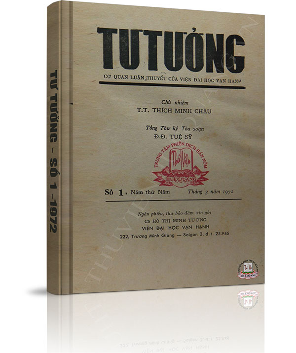 Tạp chí Tư Tưởng - Số 1 năm 1972 - Tạp chí Tư Tưởng - Số 1 năm 1972