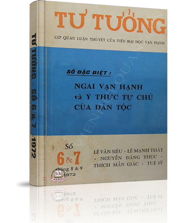 Tạp chí Tư Tưởng - Số 6 và 7 năm 1972 - Tạp chí Tư Tưởng - Số 6 và 7 năm 1972