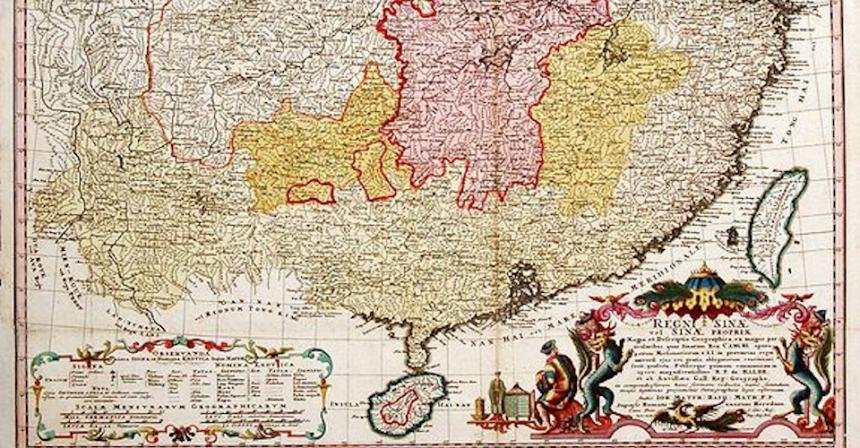 Старая карта китая 1735